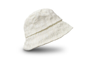 white bucket hat Isolated on a white background