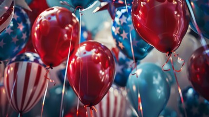 Balloons with the american flag for us national loyalty day celebration