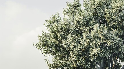 Fototapeta premium Pyrus salicifolia tree in nature : Generative AI
