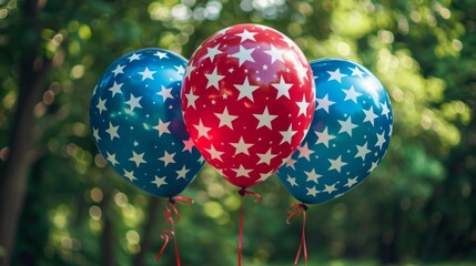 Balloons with the american flag for us national loyalty day celebration