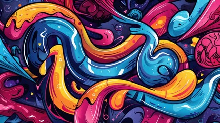 Graffiti art modern rainbow colorful style dynamic vibrant abstract background wallpaper AI generated image