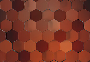 Colorful glossy hexagons background pattern. Abstract hexagonal gradient texture. 3D rendering