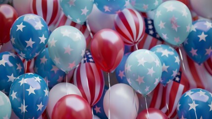 Balloons with the american flag for us national loyalty day celebration
