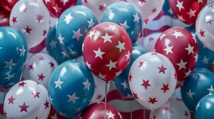 Balloons with the american flag for us national loyalty day celebration