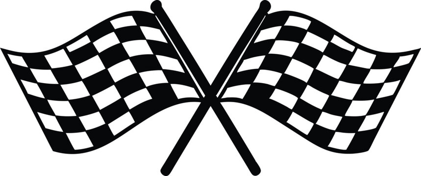 Checkered or chequered flag for car racing flat vector icon for sports apps and websites