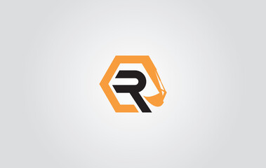 Excavator Letter R Logo