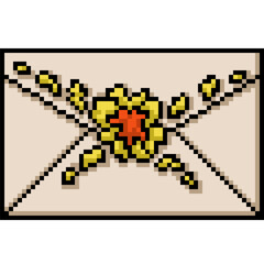 Fototapeta premium pixel art of elegant flower letter