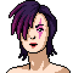 Obraz premium pixel art of emo teenager face