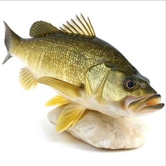 Obraz premium A largemouth bass fish on a rock