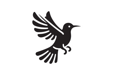 Bird silhouette vector with white background
