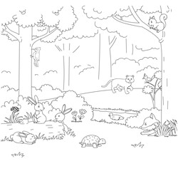 the forest home animal no color.