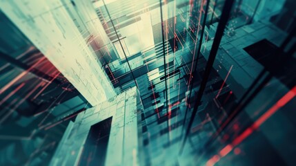 Dynamic Abstract Fractal Audio Visualization in Sleek Futuristic Architectural Setting