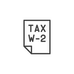 Tax Form W-2 line icon