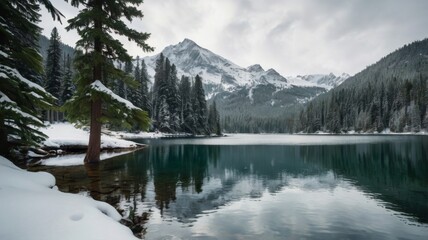 lake in the winter