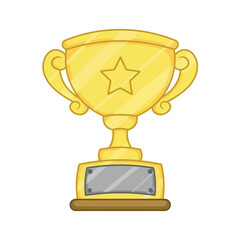 illustration art gold trophy sticker design