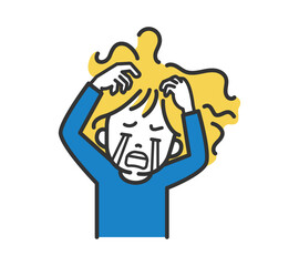パニックになる女性のイラスト