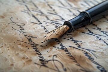 Fototapeta premium Elegant calligraphy on parchment paper art