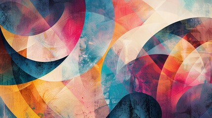 Fototapeta premium Abstract geometric shapes in vibrant colors art