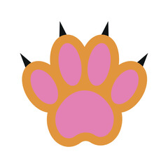 Cat Paw Flat Illustration