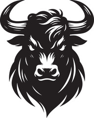 Angry bull silhouette icon. Vector illustration