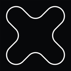 White Star Outline on Black Background