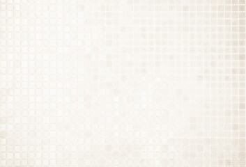 Cream light ceramic wall and floor tiles mosaic background in bathroom. Design pattern geometric with grid wallpaper texture decoration.