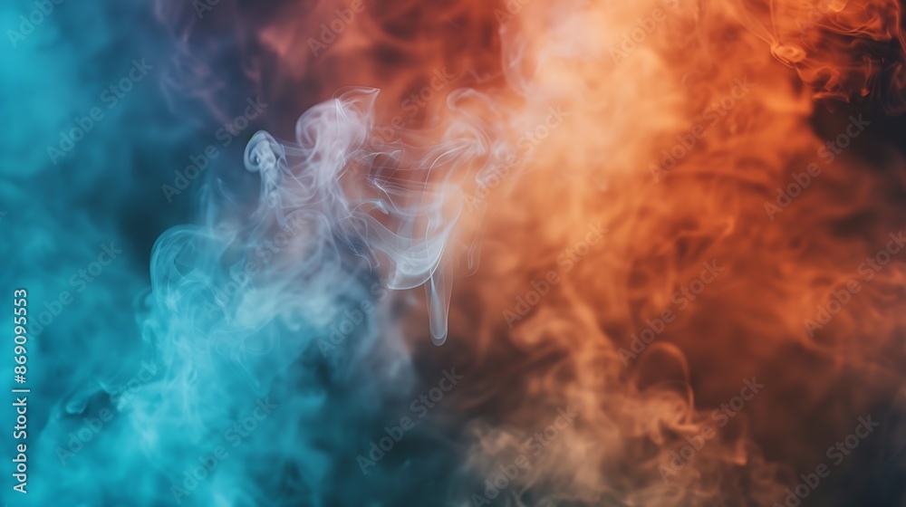 Poster atmospheric smoke abstract color background closeup : generative ai