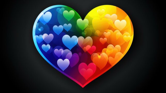 Spread love and positivity with this rainbow heart in a speech bubble design.