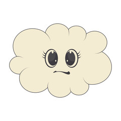 Groovy Hippie Psychedelic Character. 70s Vector Cartoon Illustration.