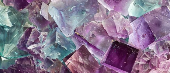 Panoramic close-up, high detail scan of fluorite material, Generative AI 