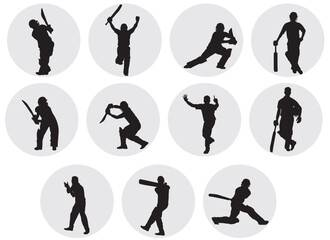 cricket player silhouette