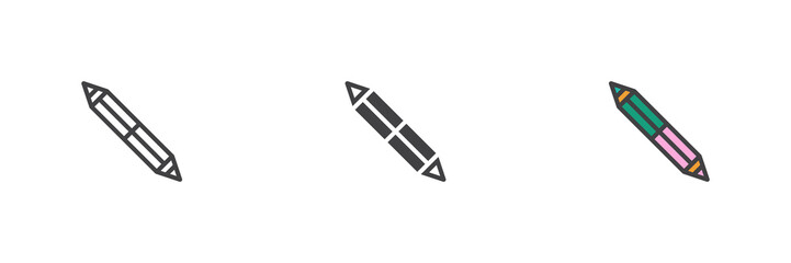 Pencil different style icon set