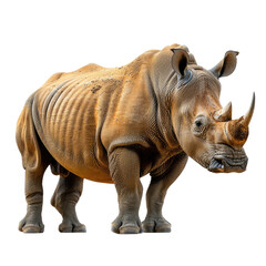 Fototapeta premium Rhinoceros isolated on a transparent background for web banner
