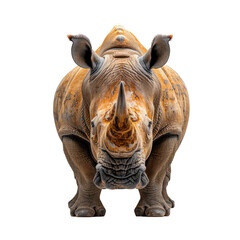 Fototapeta premium Rhinoceros isolated on a transparent background for web banner