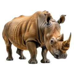 Fototapeta premium Rhinoceros isolated on a transparent background for web banner