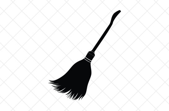 recommend clip art: broom isolated on white silhouette, Broom vector illustration, witch broom silhouette, Halloween silhouette isolated vector Illustration, png,  Broom icon