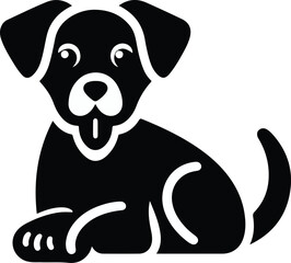 vector, isolated black silhouette of a dog