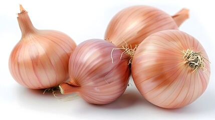 Fototapeta premium Vibrant Onion Bulbs on Bright White Studio Background