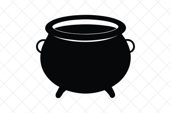 illustration of a cauldron silhouette, cauldron vector illustration, cauldron silhouette, Halloween silhouette isolated vector Illustration, png, cauldron icon