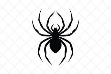 black and white spider silhouette, spider vector illustration, spider silhouette, Halloween silhouette isolated vector Illustration, png, spider icon