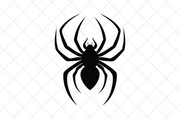 black and white spider silhouette, spider vector illustration, spider silhouette, Halloween silhouette isolated vector Illustration, png, spider icon
