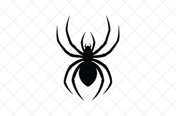 black and white spider silhouette, spider vector illustration, spider silhouette, Halloween silhouette isolated vector Illustration, png, spider icon