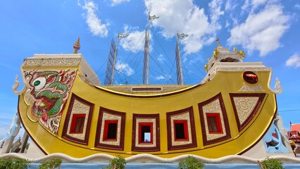 View of Wat Nok Pak Ta Le in Ban Laem district in Phetchaburi province, Thailand