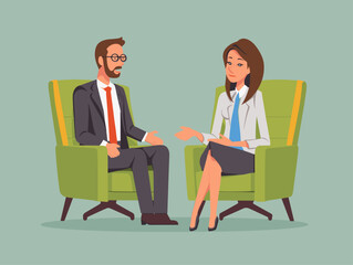 Flat Style Animated Illustration: Acing the Interview with Confidence