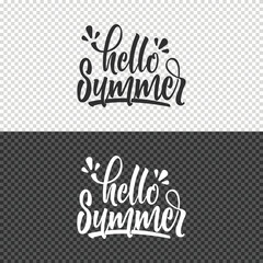 hello summer lettering clipart element design