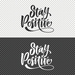 stay positive lettering clipart element design
