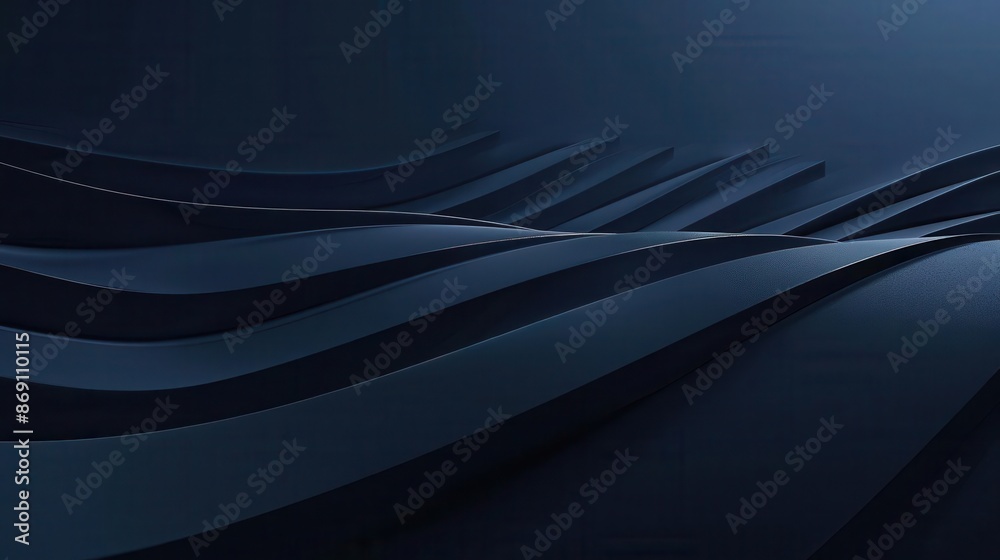 Wall mural abstract dark blue wave pattern background.