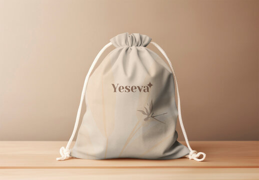 Drawstring Bag Mockup With Generative AI