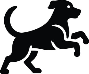 vector, isolated black silhouette of a dog