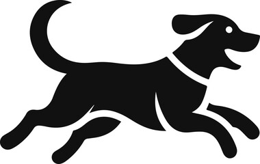 vector, isolated black silhouette of a dog